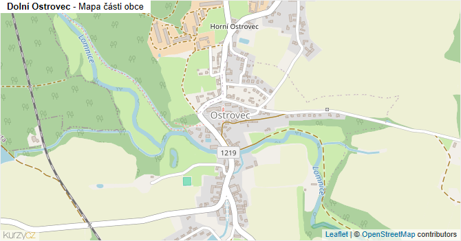 Dolní Ostrovec - mapa části obce