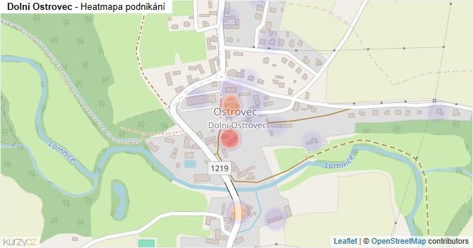 Dolní Ostrovec - mapa podnikání