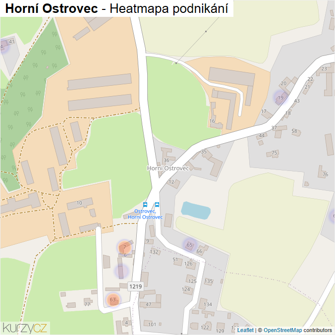 Mapa Horní Ostrovec - Firmy v části obce.