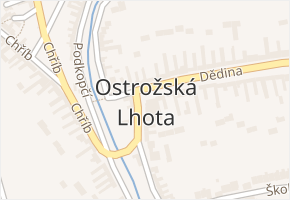 Ostrožská Lhota v obci Ostrožská Lhota - mapa části obce