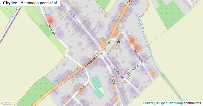 Chylice - mapa podnikání