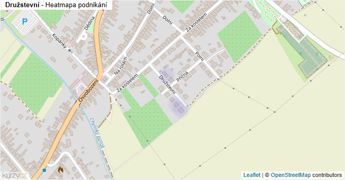 Družstevní - mapa podnikání