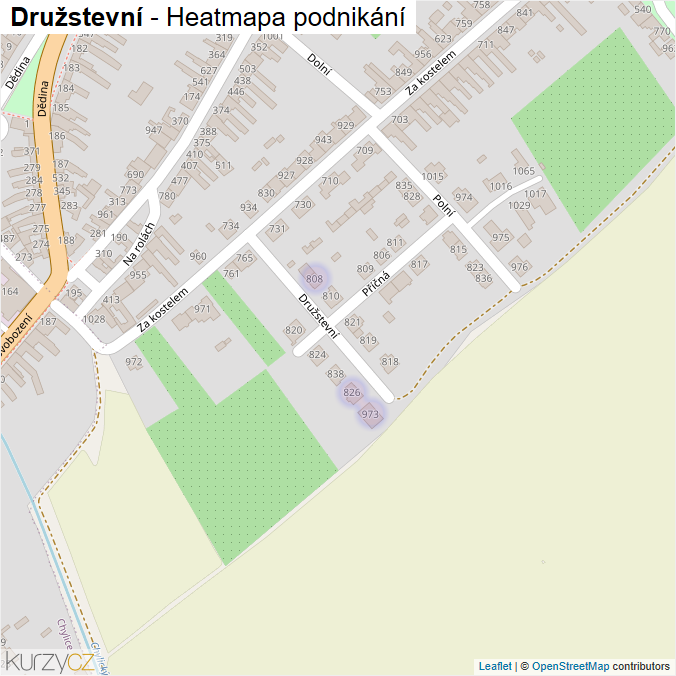 Mapa Družstevní - Firmy v ulici.