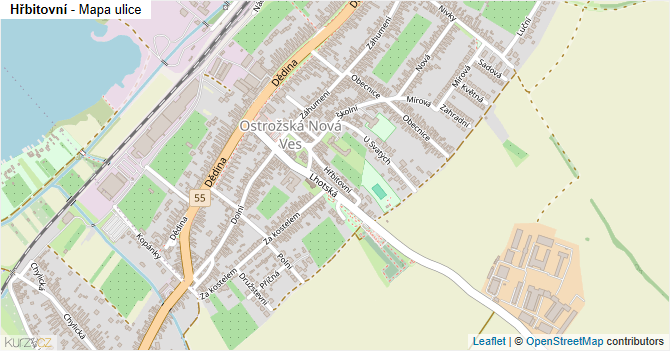 Hřbitovní - mapa ulice
