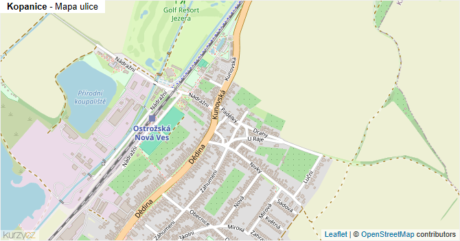 Kopanice - mapa ulice