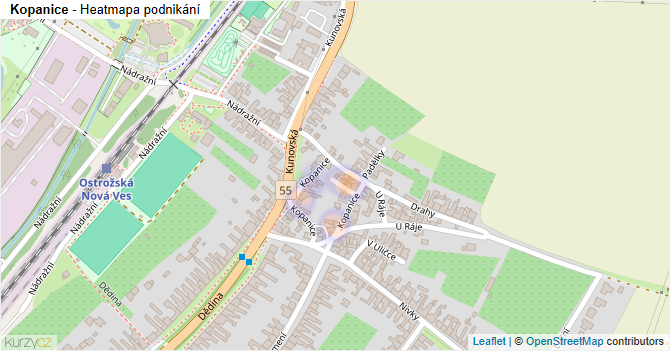 Kopanice - mapa podnikání