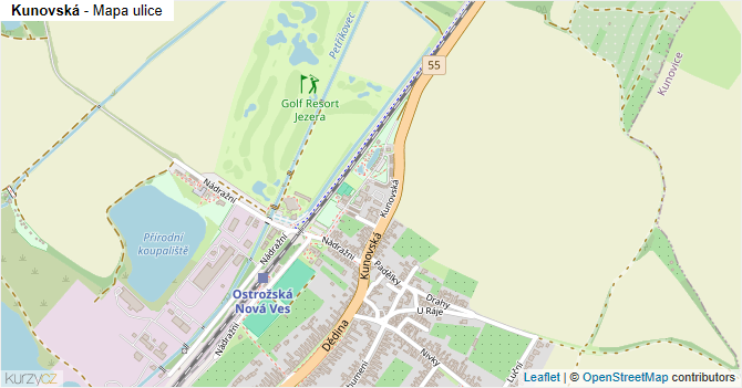 Kunovská - mapa ulice
