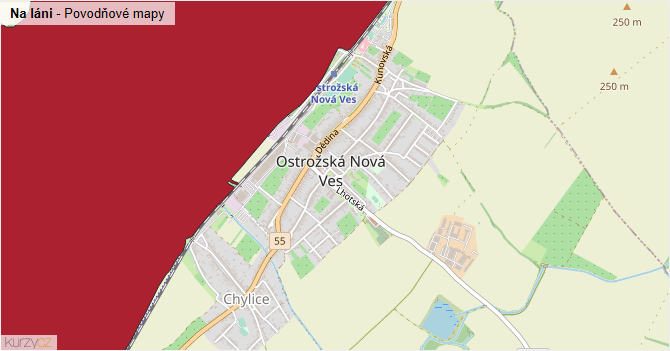 Na láni - záplavové mapy stoleté vody