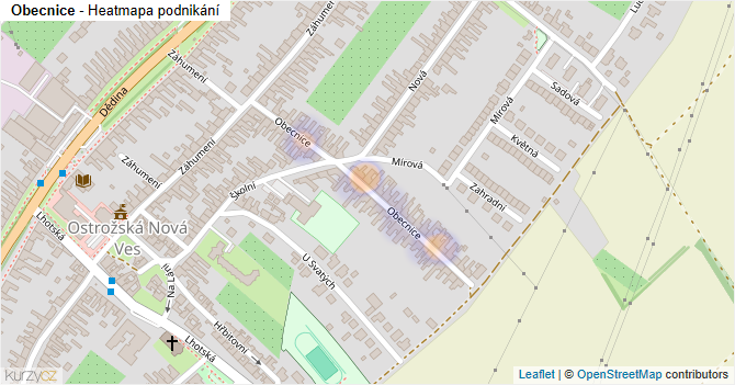 Obecnice - mapa podnikání