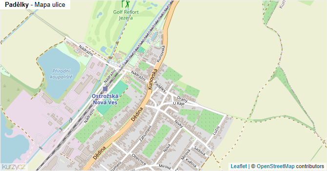 Padělky - mapa ulice