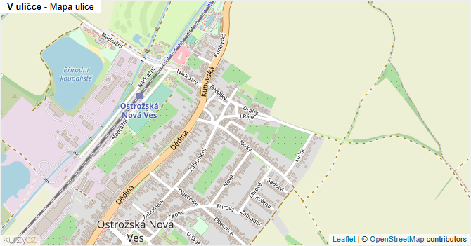 V uličce - mapa ulice
