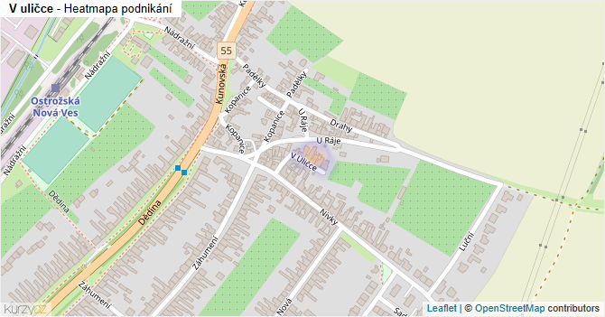 V uličce - mapa podnikání