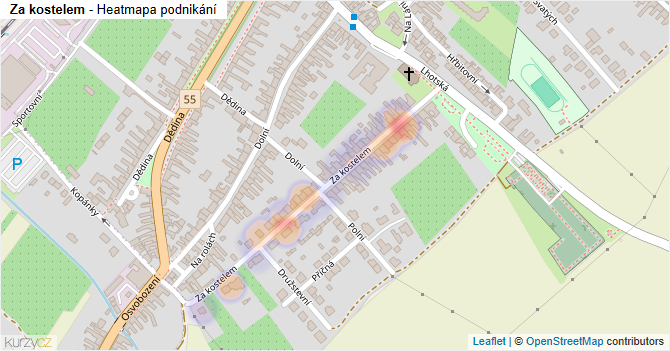 Za kostelem - mapa podnikání