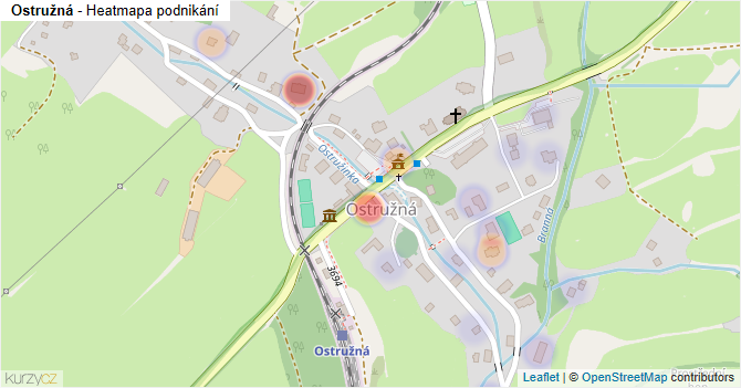 Ostružná - mapa podnikání