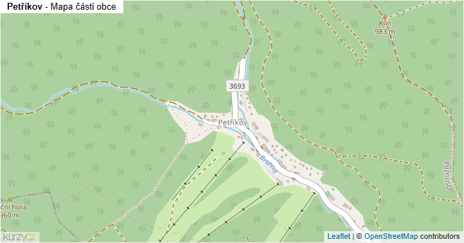 Petříkov - mapa části obce