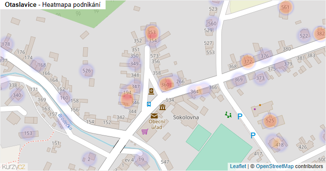 Otaslavice - mapa podnikání