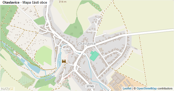 Otaslavice - mapa části obce