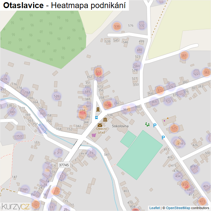 Mapa Otaslavice - Firmy v části obce.