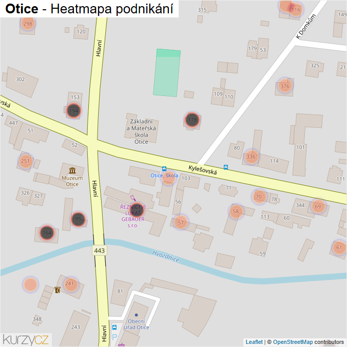 Mapa Otice - Firmy v obci.
