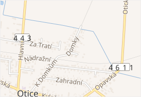 Domky v obci Otice - mapa ulice