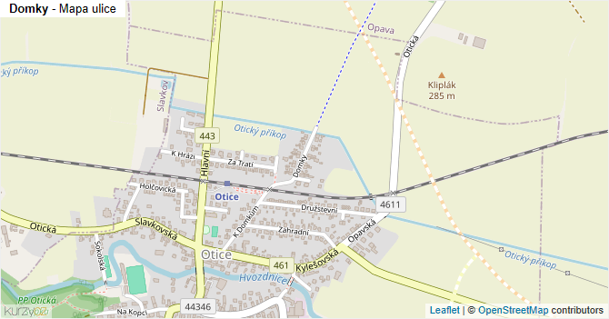 Domky - mapa ulice