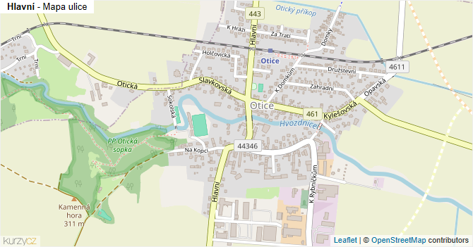 Hlavní - mapa ulice