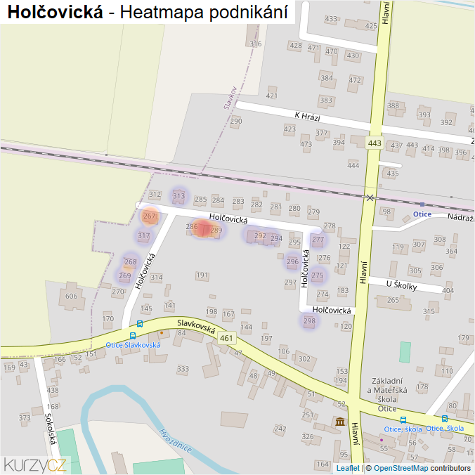 Mapa Holčovická - Firmy v ulici.