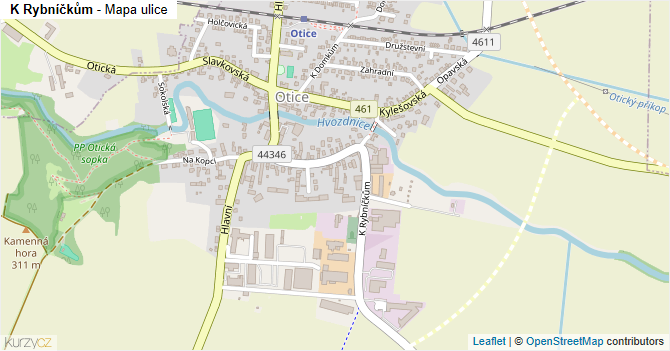 K Rybníčkům - mapa ulice