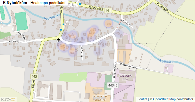K Rybníčkům - mapa podnikání