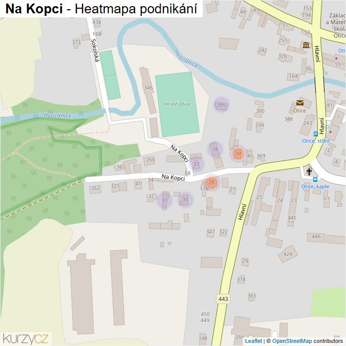 Mapa Na Kopci - Firmy v ulici.