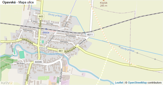 Opavská - mapa ulice