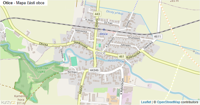Otice - mapa části obce