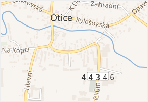 U Dvora v obci Otice - mapa ulice