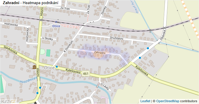 Zahradní - mapa podnikání