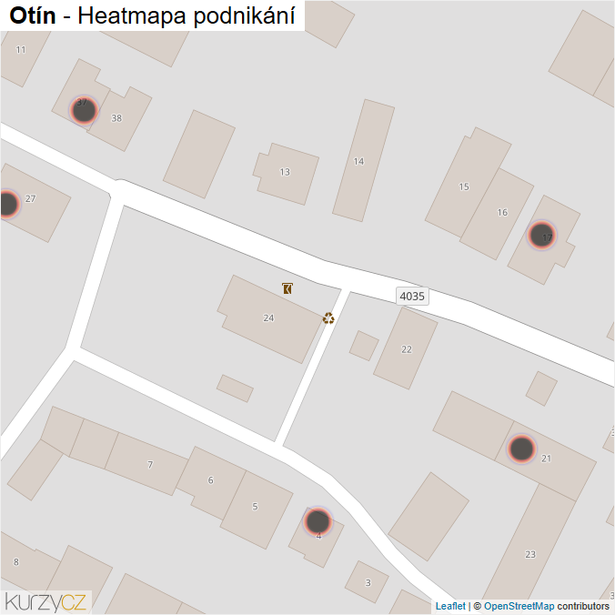 Mapa Otín - Firmy v obci.
