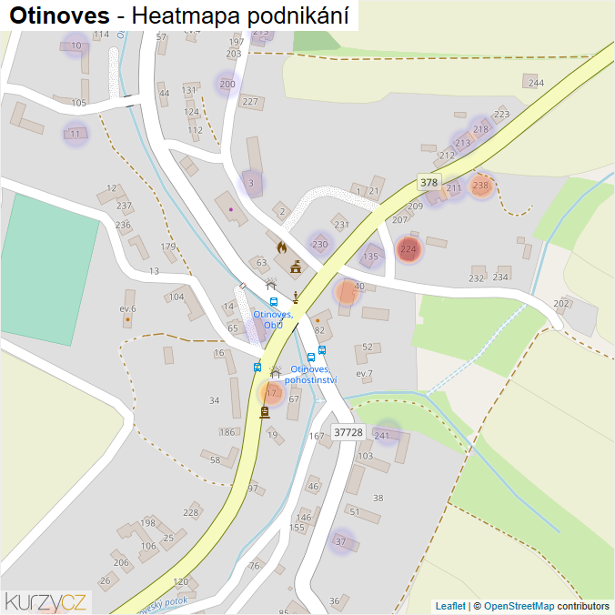 Mapa Otinoves - Firmy v části obce.