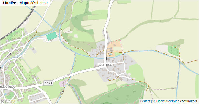 Otmíče - mapa části obce