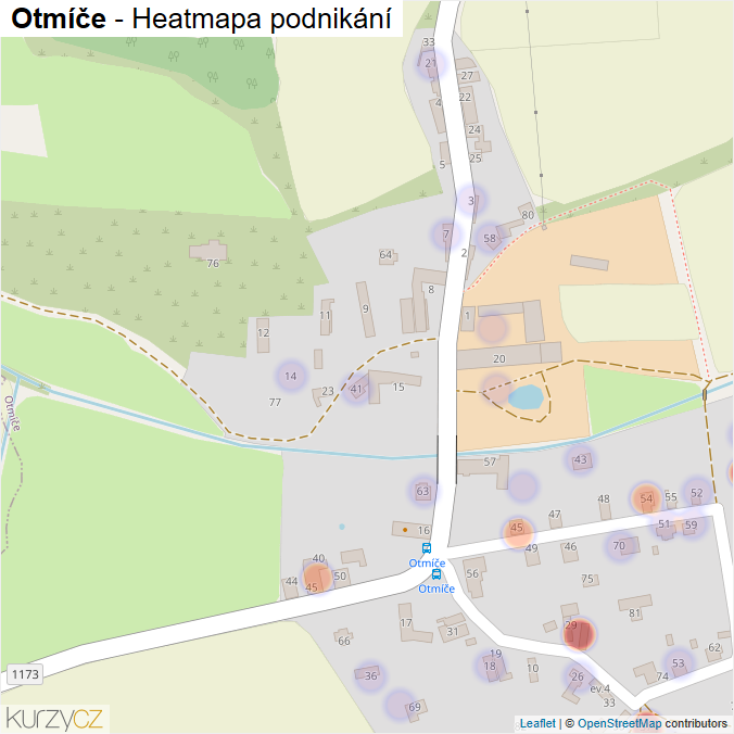 Mapa Otmíče - Firmy v části obce.