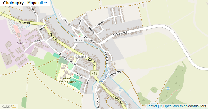 Chaloupky - mapa ulice