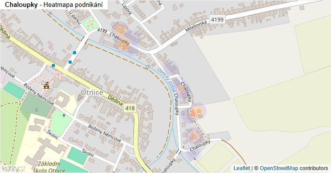 Chaloupky - mapa podnikání