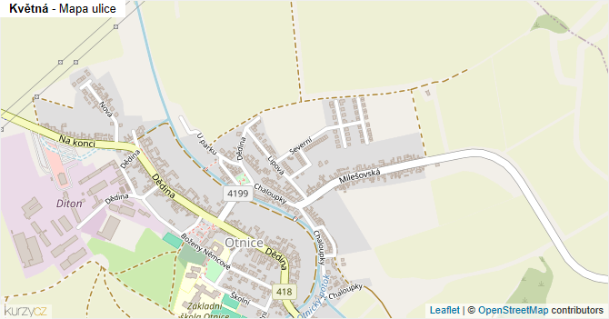 Květná - mapa ulice