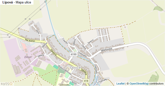 Lipová - mapa ulice