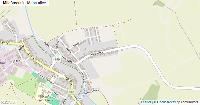 Milešovská - mapa ulice