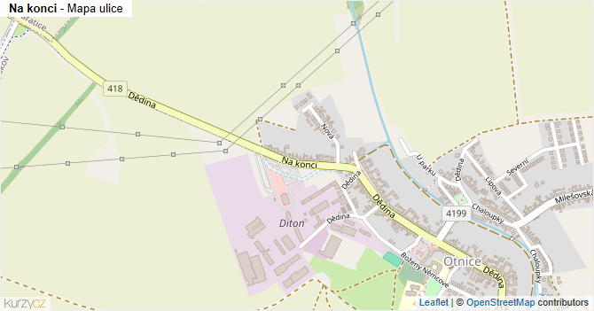 Na konci - mapa ulice