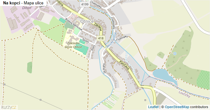 Na kopci - mapa ulice