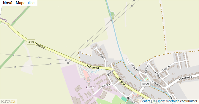 Nová - mapa ulice