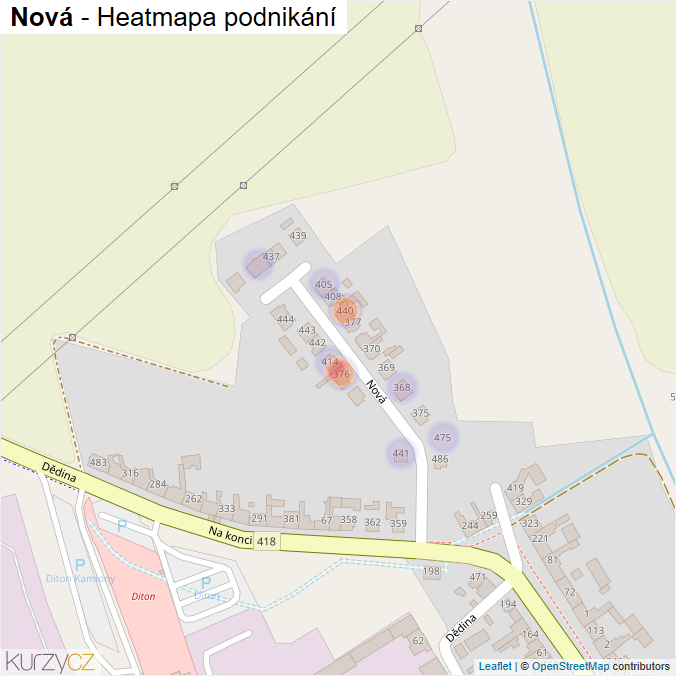Mapa Nová - Firmy v ulici.