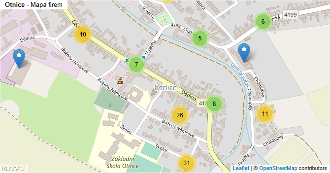 Otnice - mapa firem