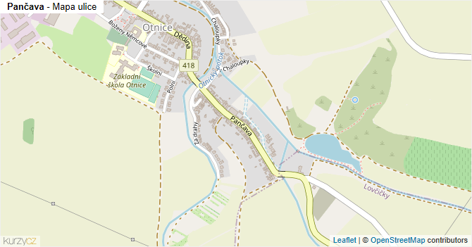Pančava - mapa ulice