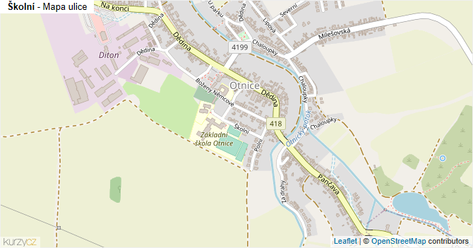 Školní - mapa ulice